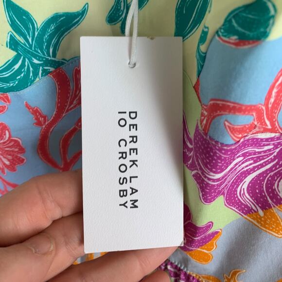 Derek Lam 10 Crosby Colette A-Line Dress Wmns 4 Multicolor Sleeveless V-Neck NWT - Picture 9 of 11